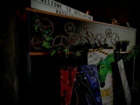 Revelation Puzzle Rooms Desk with Room Art Canvas