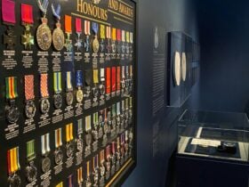 Australian honours and awards medals on display at the exhibition