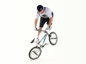 A man on a bike.So spectacular!
