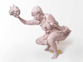 Peculiar and Funny Artwork made of PLA, 23ct Gold, Glass