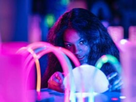 Child enjoying the Illuminate exhibition