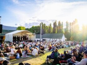 Live at Lanyon Performance from 2024, People watch CSO perform outdoors at Lanyon Homestead