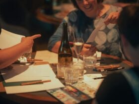 Group of people smiling and drawing