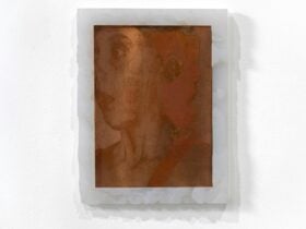 portirat of a suprised face made from copper and silicon