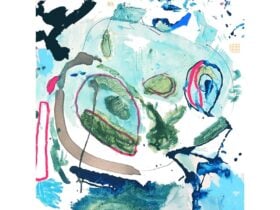 Abstract paintings using various shades of blue