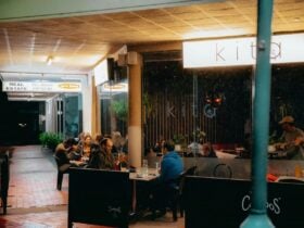 Outside of an after-hours cafe