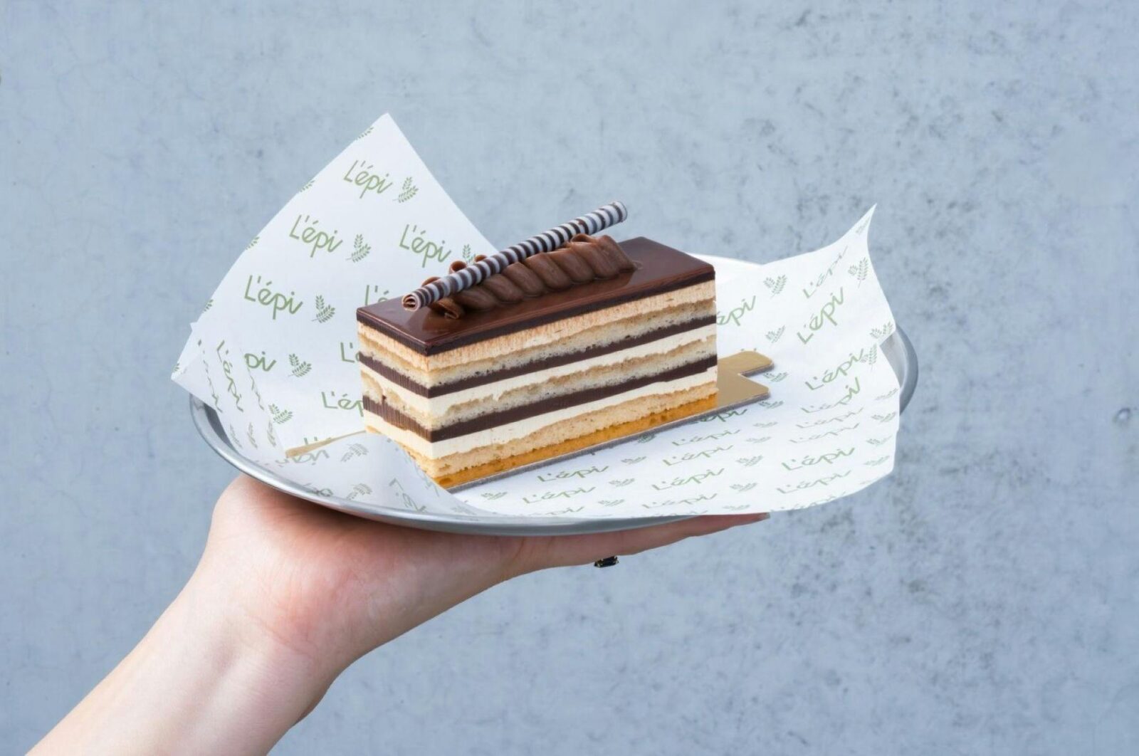 cake on a plate at L