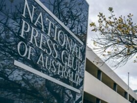 Entrance sign of National Press Club of Australia