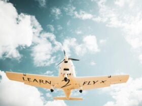 Learn2Fly aircraft photo from below pictured coming into land