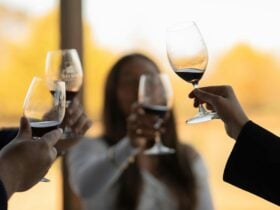 Wine Hopper guests enjoying a wine.