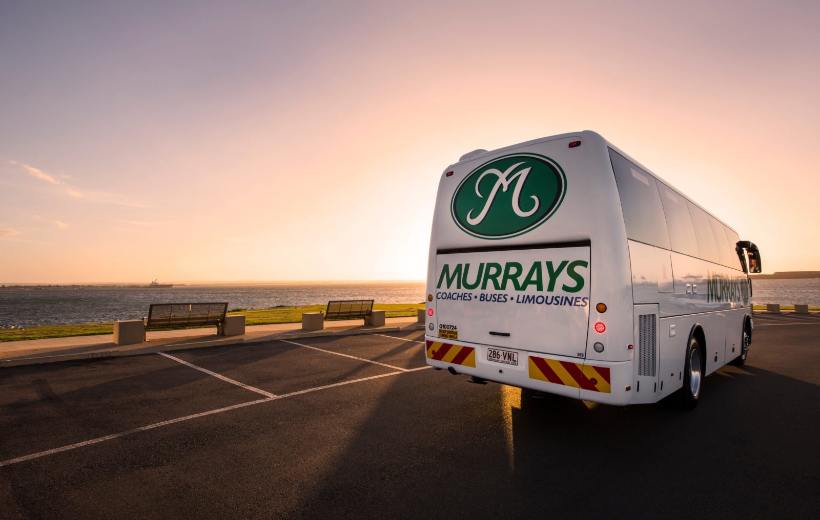 A Murrays Coach at sunrise