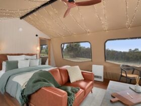 The interior of the tent