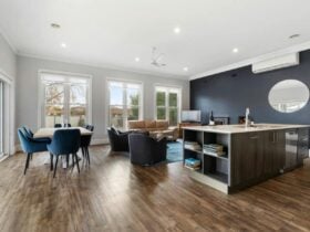 Open dining, living and kitchen area, perfect for entertainment.