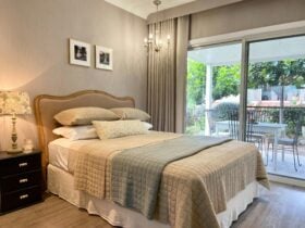 The bedroom has everything you need for a restful sleep & convenience when getting ready for the day