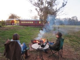City Circle guests sitting by the firepit