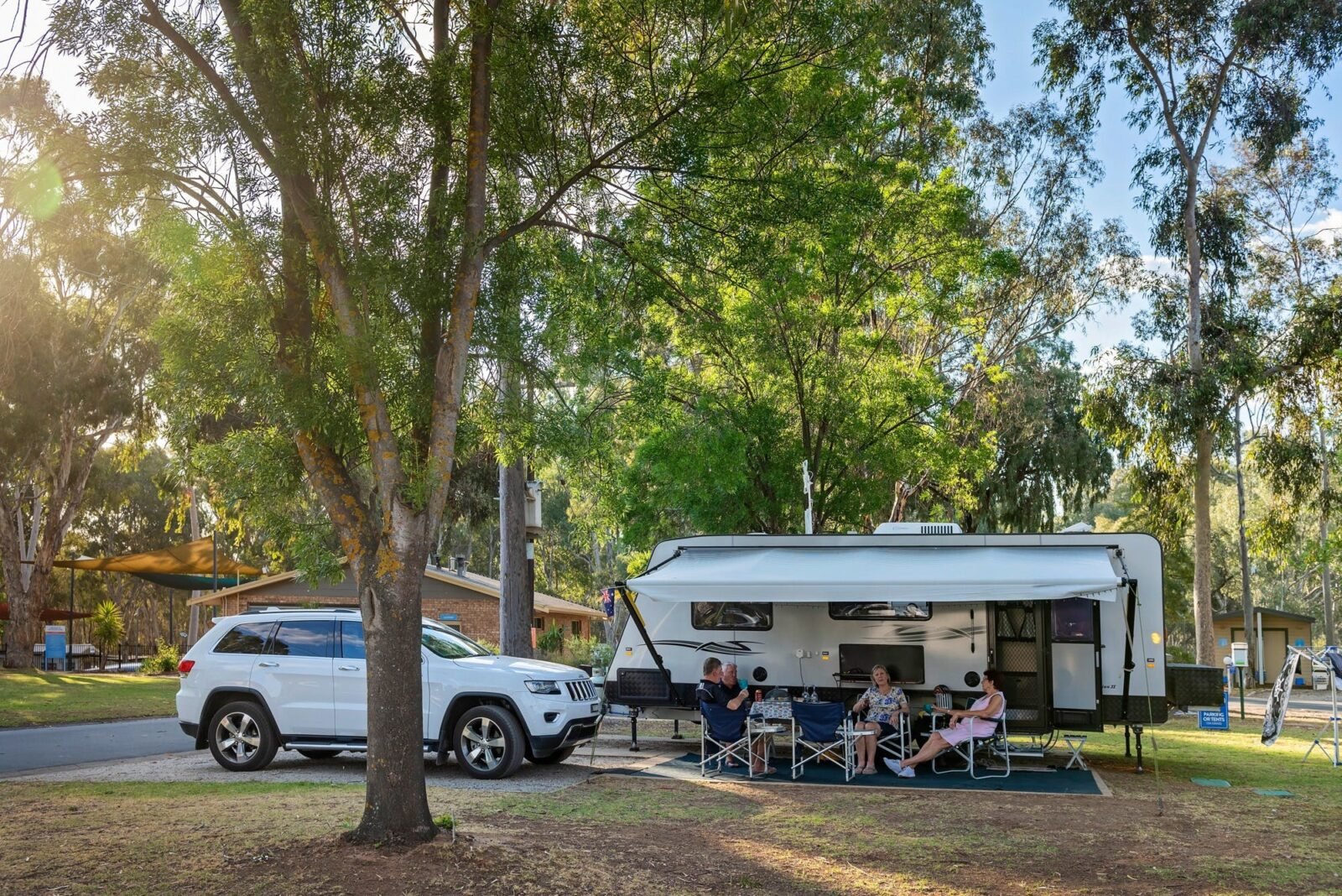 Caravan amongst the trees