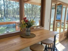 view of nature from breakfast bar in Gang Gang Hideaway
