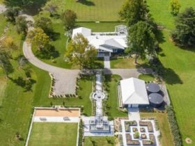 Arial view of Isca House.