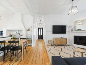 Kitchen, dining and lounge area