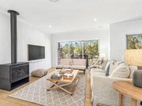 Kangaroo Croft lounge room with fireplace