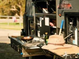 Caravan camping at Lake Talbot Tourist Park Narrandera