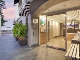 Motel Entrance and Beach