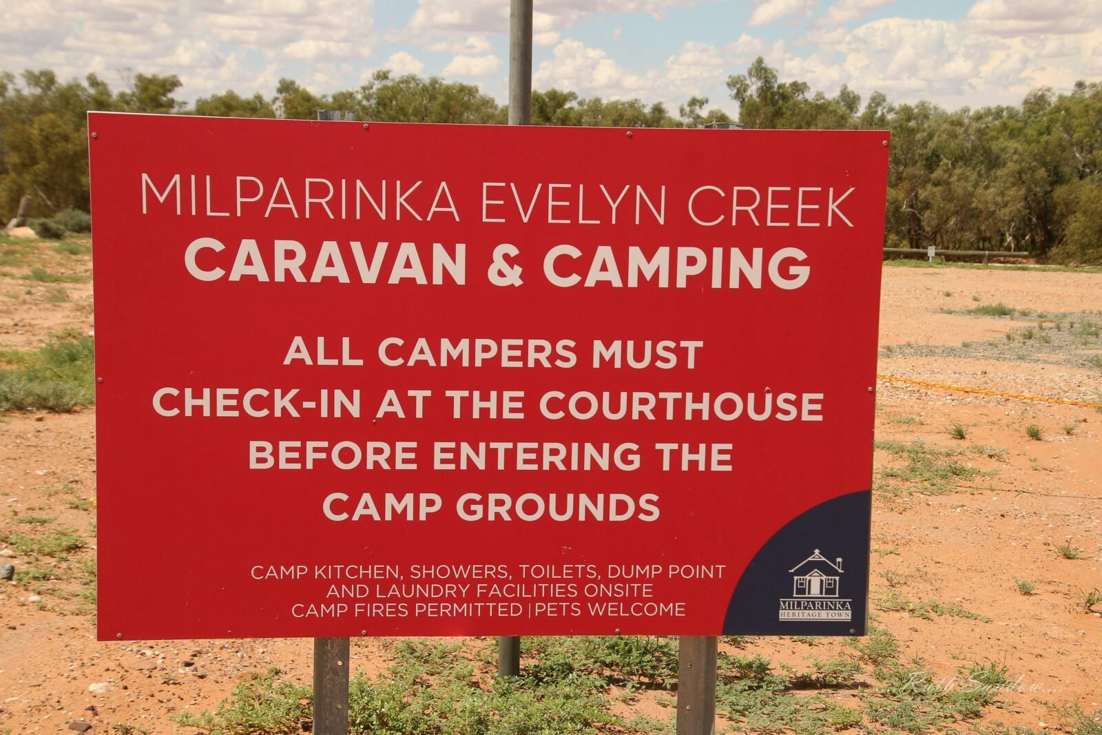 Milparinka Caravan Park entrance