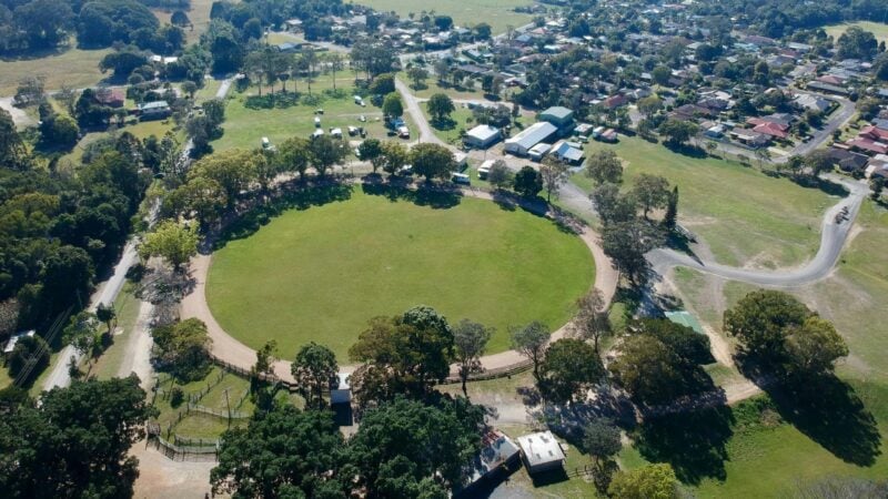 Birds-eye view of Mullumbimby Showground