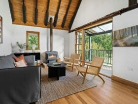 Lounge with wood fire