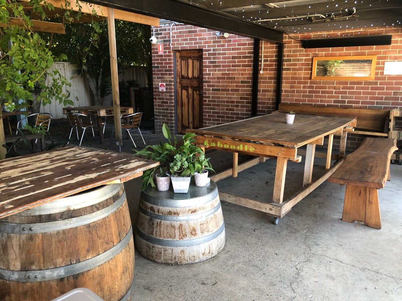 Wooden Tables and plants