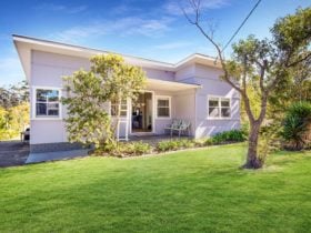 The retro house from the front