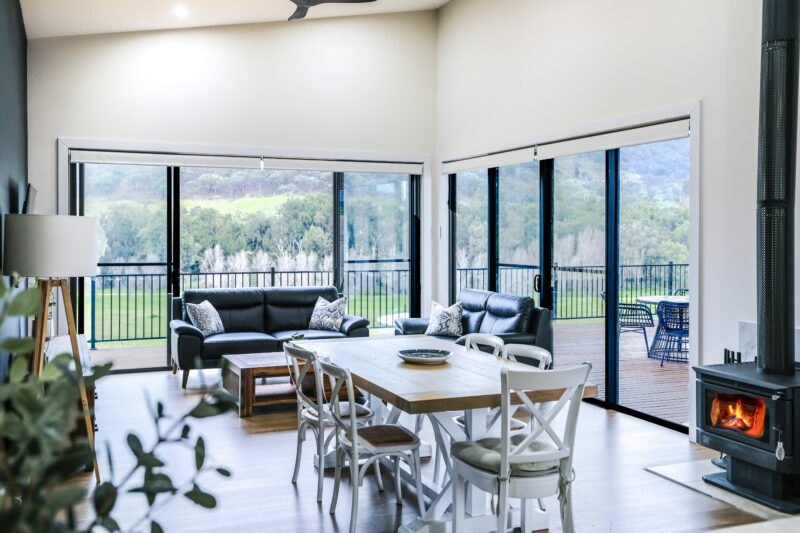 Spacious living areas with mountain views