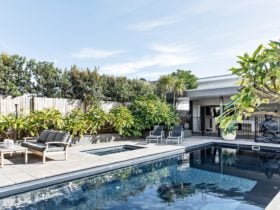 Saltwater pool and heated spa