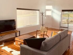 lounge room with natural light in window