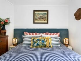 Bedroom can be set up as a king bed or two singles