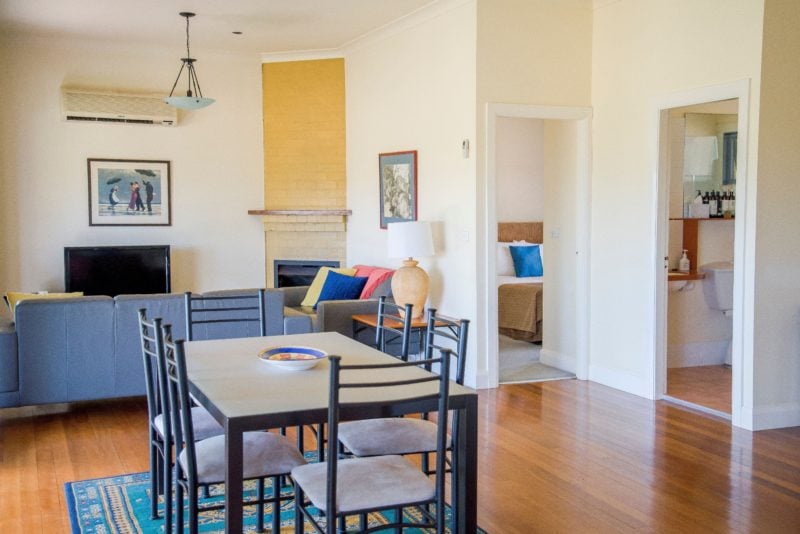 Dining and Living Area in the Cottage