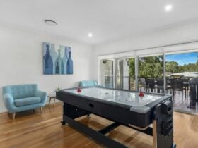 Unwined @ The Vintage entertainment area with pool and ice hockey table