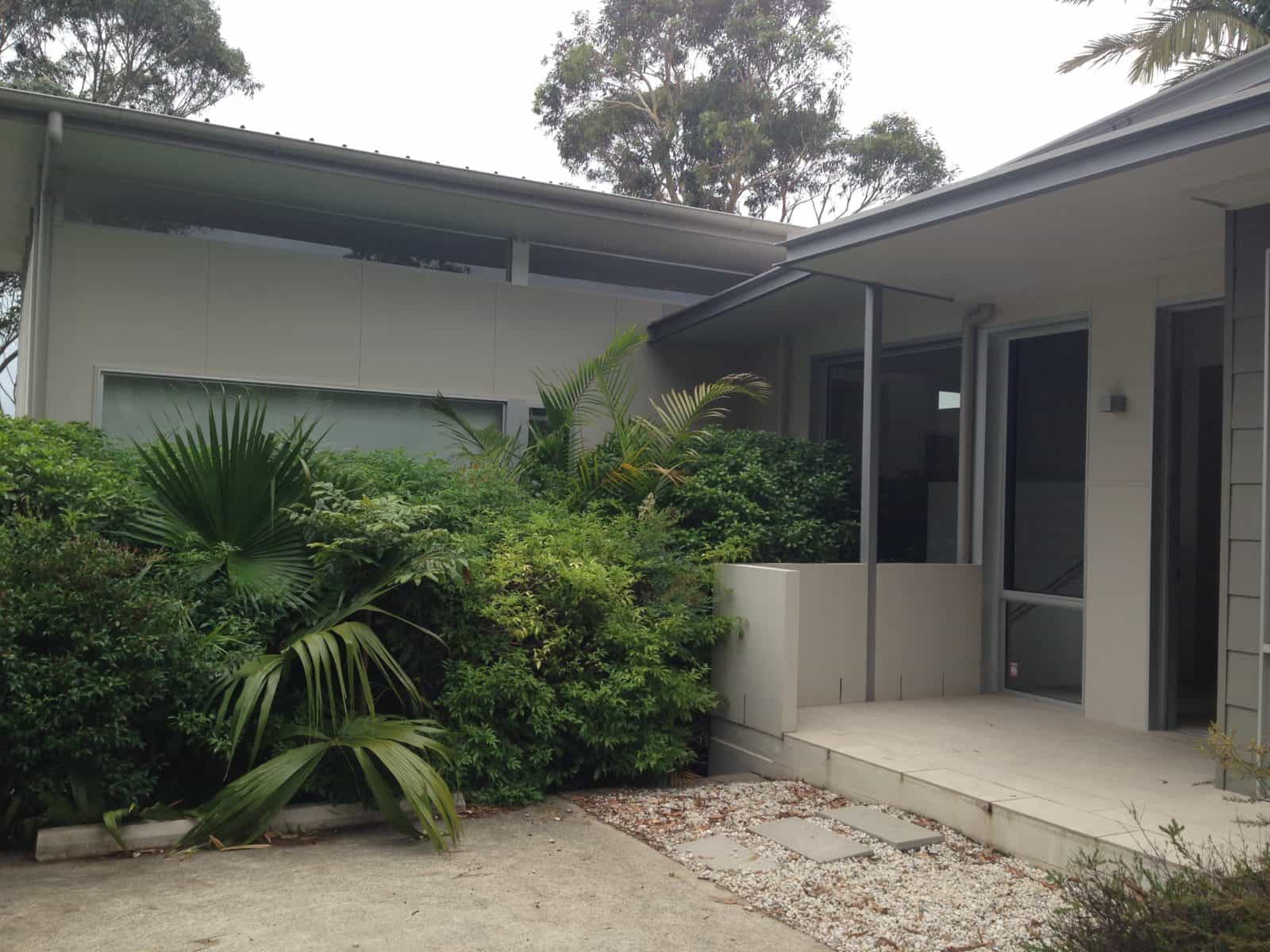 Entrance to View, with beautiful views of the bay from the deck.