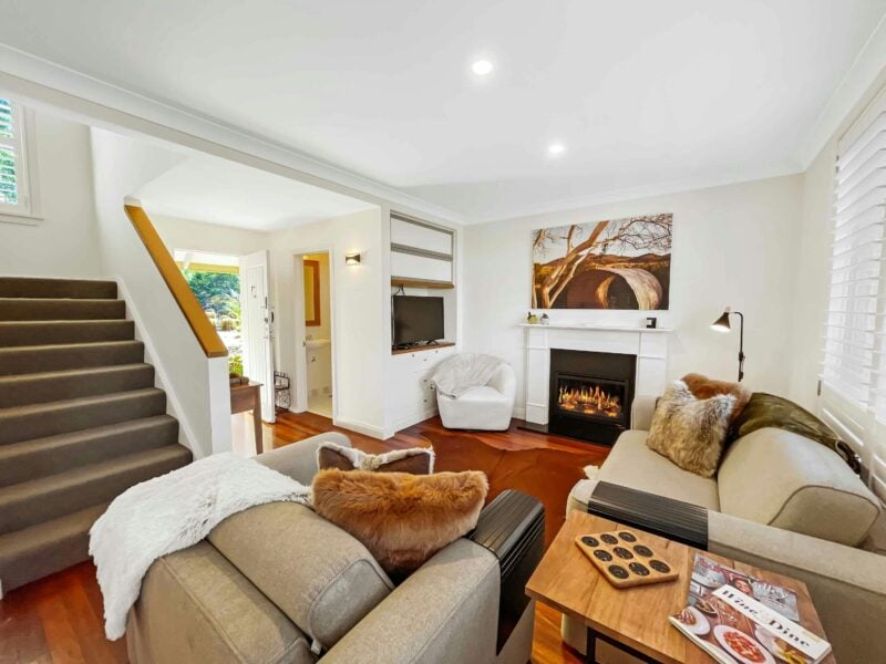 Living room with gas fireplace