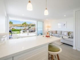 kitchen, louge dining areas looking out to deck