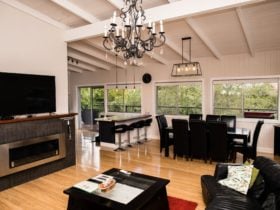 Open plan living area with bio ethanol fire