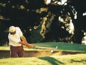 Man golfing