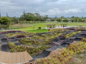 aerial shot of pump track