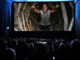 View of screen in cinema
