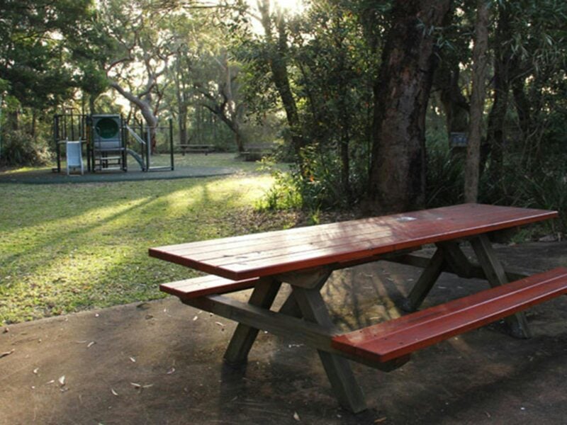 Barnetts lookout picnic table and children