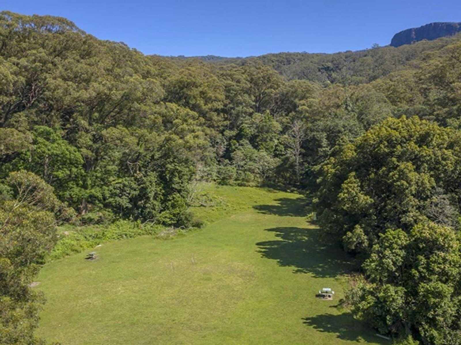 Aerial view of Cascades picnic area, Macquarie Pass National Park. Photo: John Spencer ©DPIE