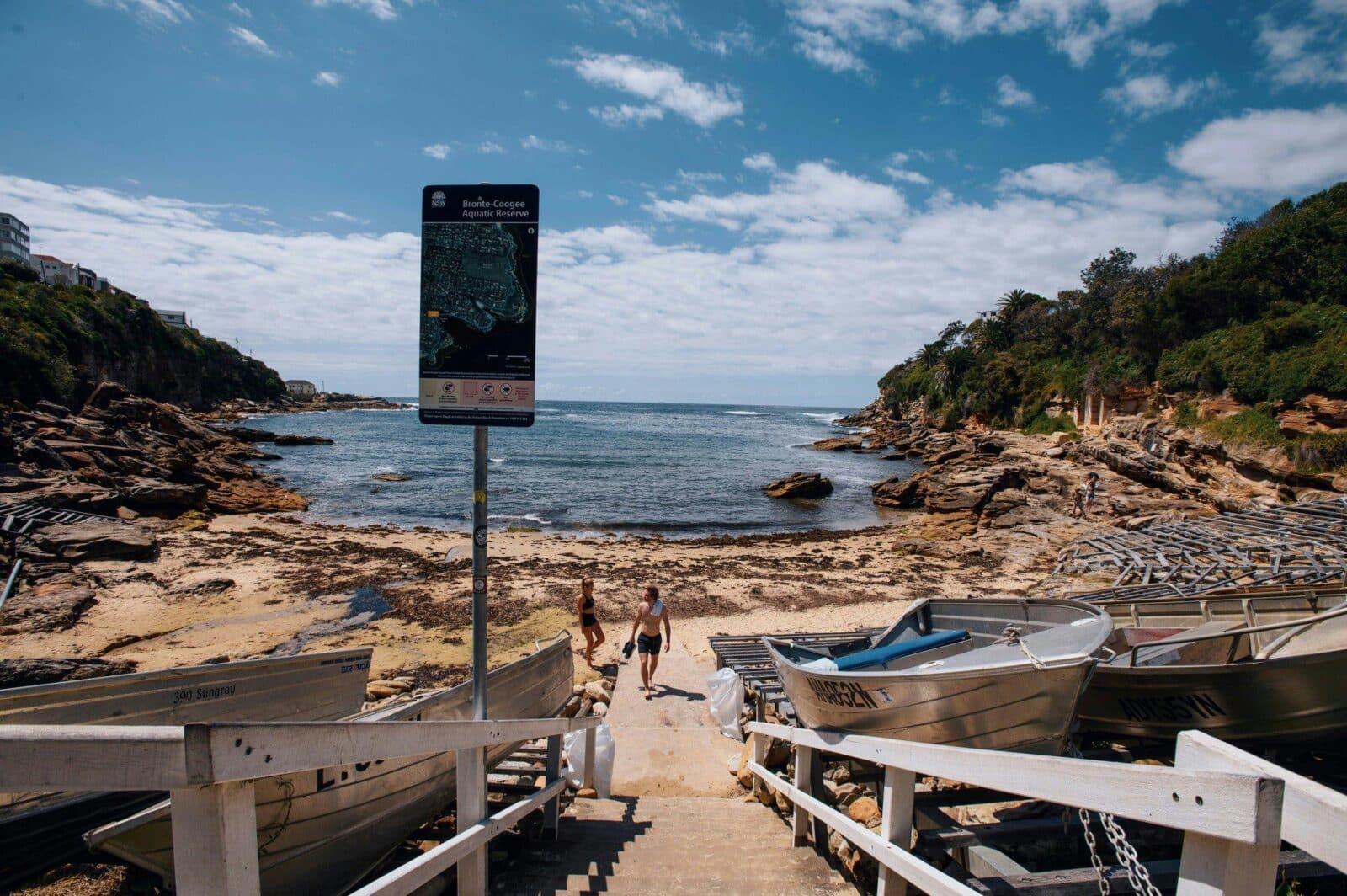 Couple enjoying a summer's day at Gordons Bay, Coogee