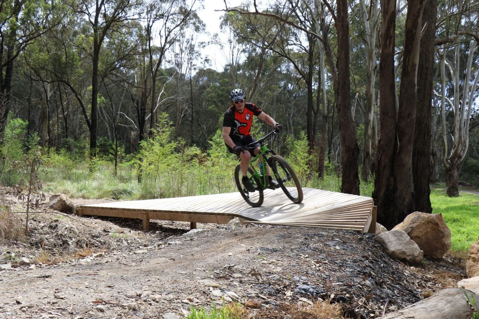 Mountain Bike Rider on th new Ingleburn Mountain Bike Trail