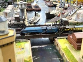 Express crossing the bridge