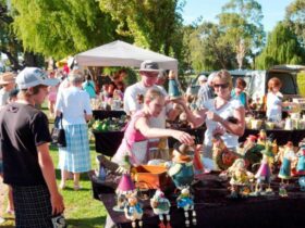 Deni community enjoying the market